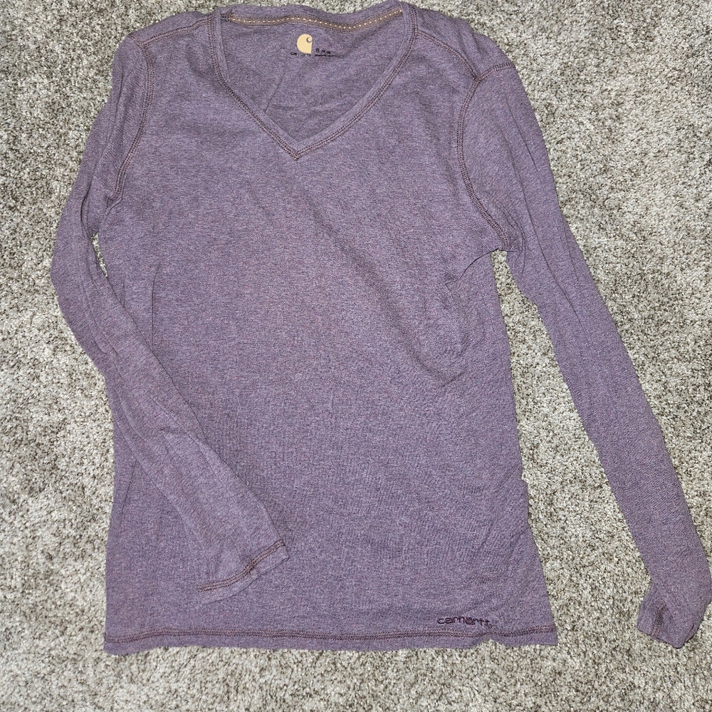 Carhartt Purple Fitted Long Sleeve Tee